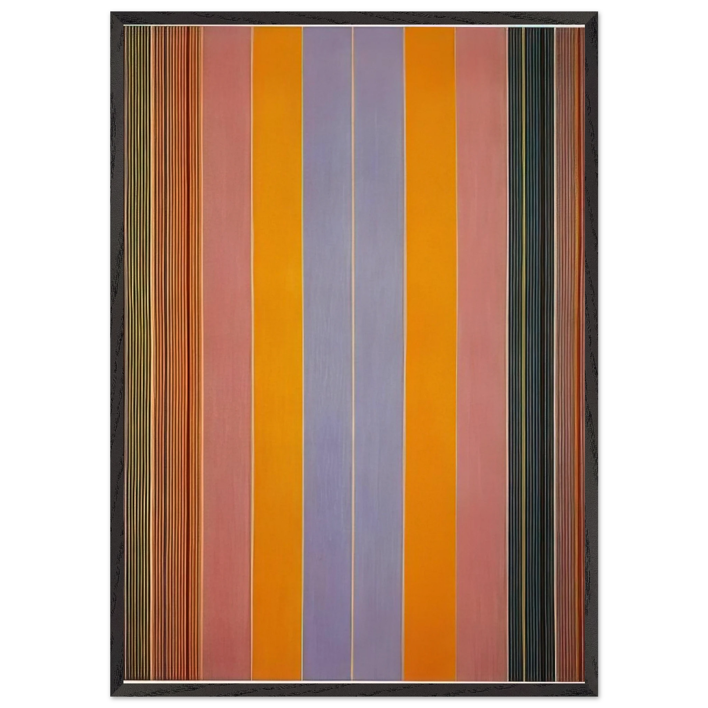 Blue Broad Jump - 1960 - Gene Davis 70x100 cm / 28x40 inches Framed Art Print – Black Wooden Frame