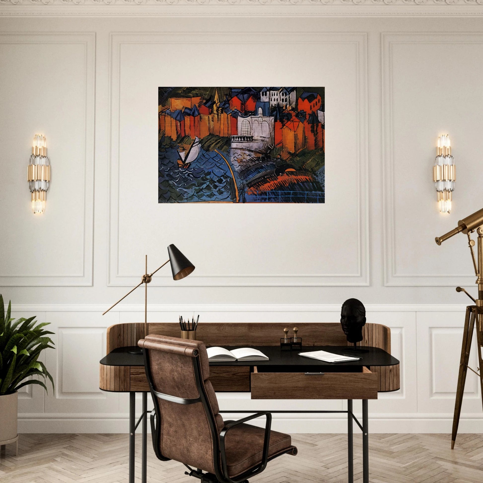 SAILBOAT AT SAINTE ADRESSE 1912 - Raoul Dufy Brushed Aluminum Print - 70x100 cm / 28x40 inches | Raoul Dufy Aluminum Print | Raoul Dufy Prints