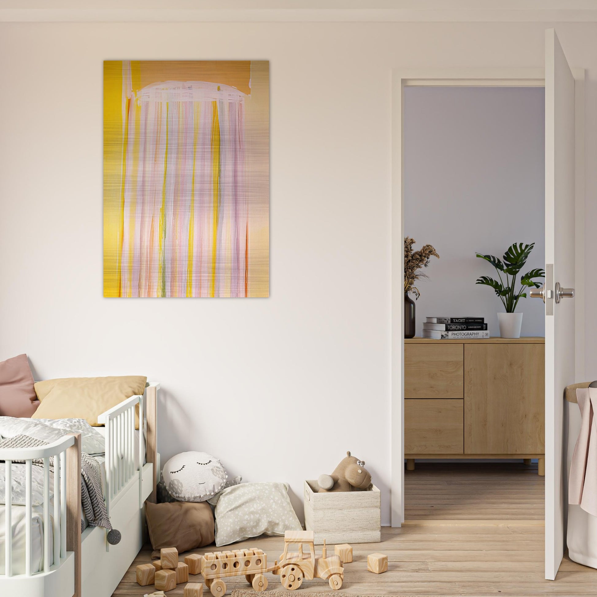 Yellow Prairie - 1972 - Ronnie Landfield Brushed Aluminum Print - 70x100 cm / 28x40 inches | Ronnie Landfield Aluminum Print | Ronnie Landfield Prints