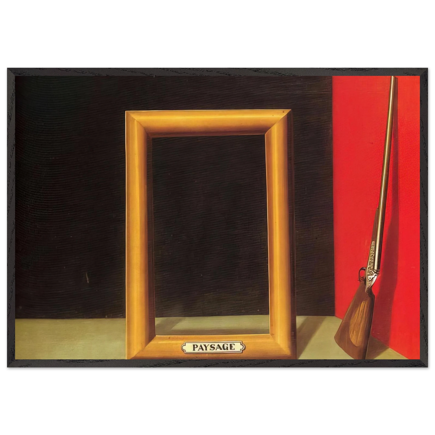 THE DELIGHTS OF LANDSCAPE 1928 - Rene Magritte 70x100 cm / 28x40 inches Framed Art Print – Black Wooden Frame