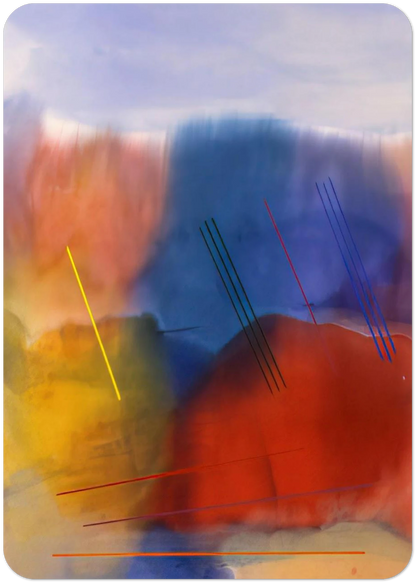Free Spirit - 1991 By Ronnie Landfield Pack of 10 Post Cards | Ronnie Landfield Post Cards | A6 (10.5 x 14.8 cm) - 4.1 x 5.8 inches