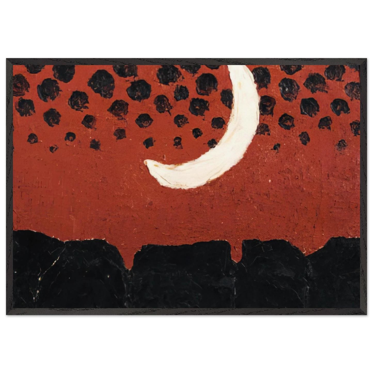 Untitled - 1957 N4 - Forrest Bess 70x100 cm / 28x40 inches Framed Art Print – Black Wooden Frame