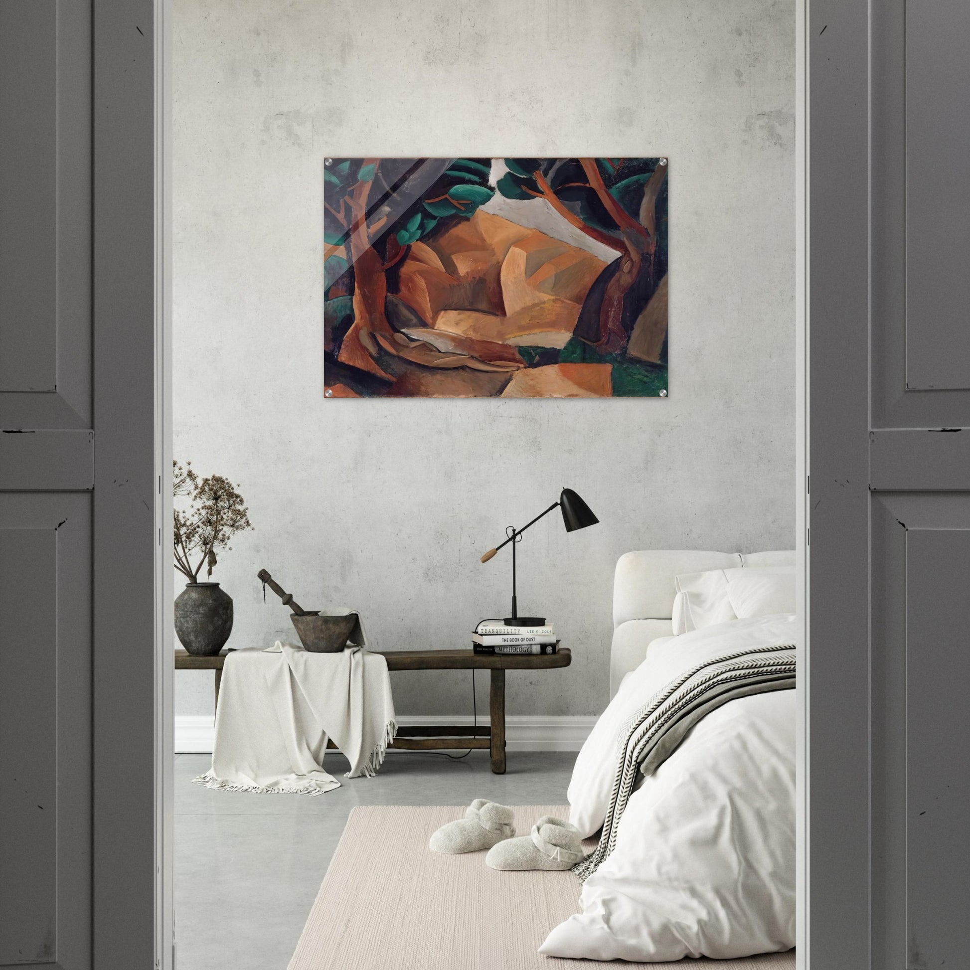 Paysage aux deux figures - 1908  France - Pablo Picasso Acrylic Print - 70x100 cm / 28x40″ inches | Pablo Picasso Wall Art | Pablo Picasso Prints