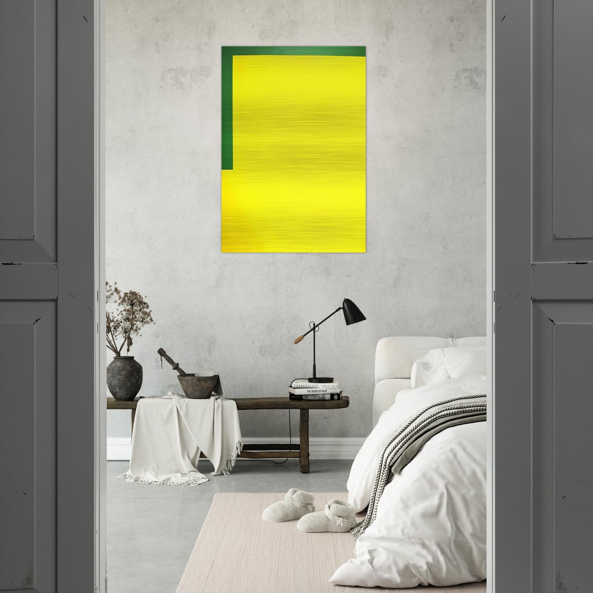 More yellow, less green - 1989 - Carmen Herrera Brushed Aluminum Print - 70x100 cm / 28x40 inches | Carmen Herrera Aluminum Print | Carmen Herrera Prints