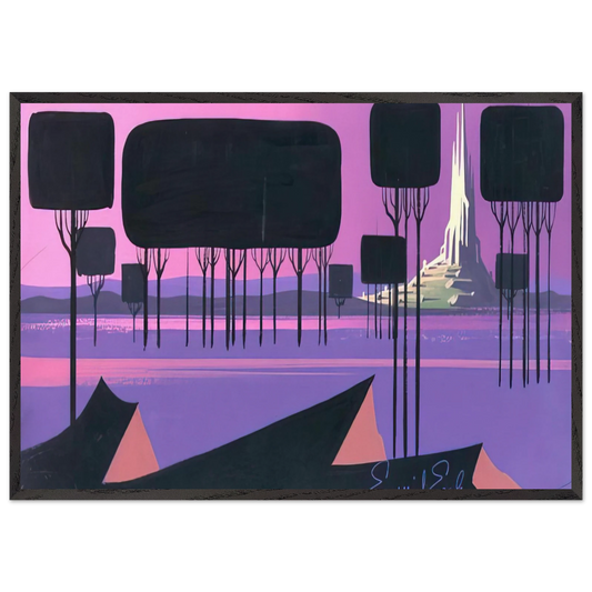Sleeping Beauty - Eyvind Earle 70x100 cm / 28x40 inches Framed Art Print – Black Wooden Frame