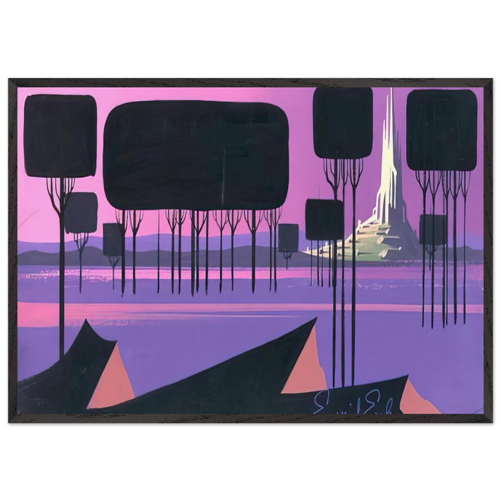 Sleeping Beauty - Eyvind Earle 70x100 cm / 28x40 inches Framed Art Print – Black Wooden Frame