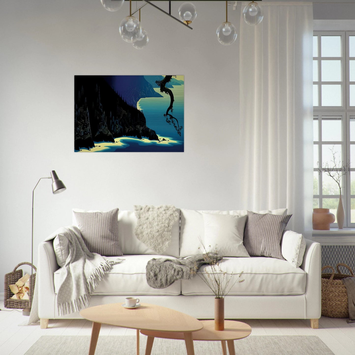 Big Sur - Eyvind Earle Brushed Aluminum Print - 70x100 cm / 28x40 inches | Eyvind Earle Aluminum Print | Eyvind Earle Prints