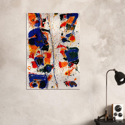 The White Line - Sam Francis Brushed Aluminum Print - 70x100 cm / 28x40 inches | Sam Francis Aluminum Print | Sam Francis Prints
