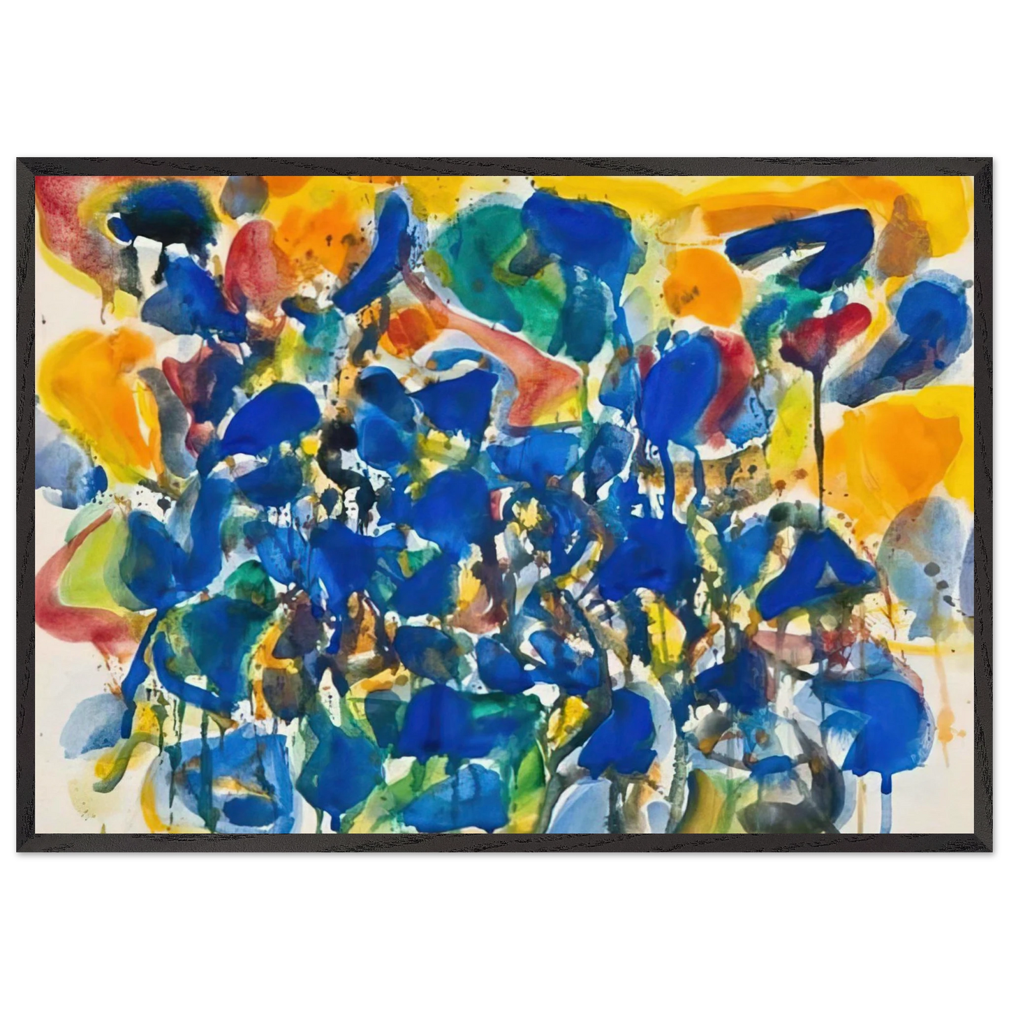 Untitled  SF-56-003  - Sam Francis 70x100 cm / 28x40 inches Framed Art Print – Black Wooden Frame