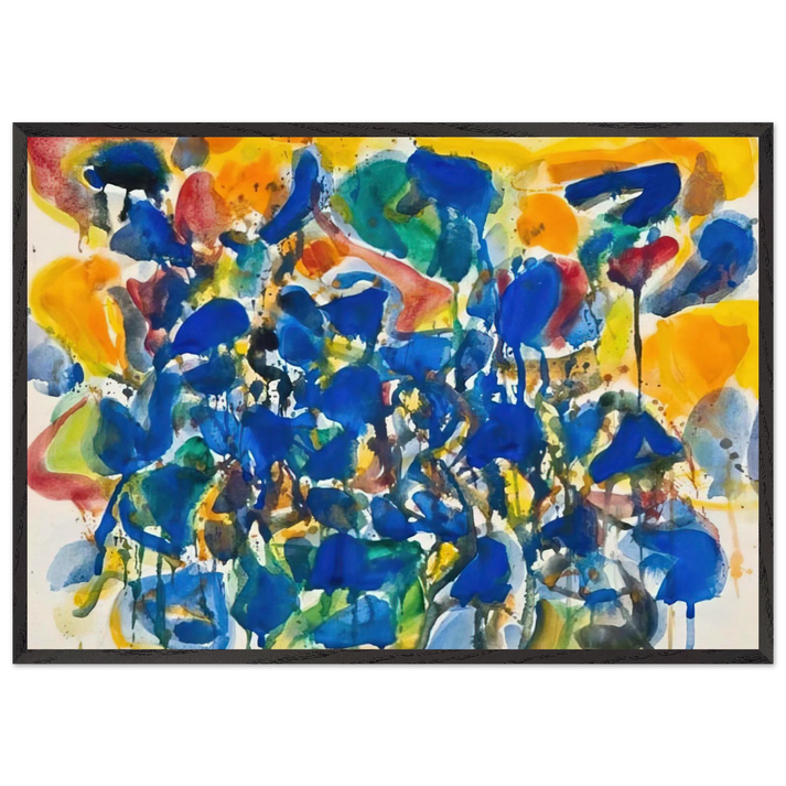 Untitled  SF-56-003  - Sam Francis 70x100 cm / 28x40 inches Framed Art Print – Black Wooden Frame
