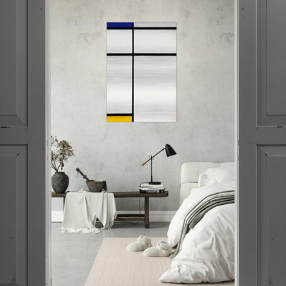 Composition III with Blue, Yellow and White - Piet Mondrian Brushed Aluminum Print - 70x100 cm / 28x40 inches | Piet Mondrian Aluminum Print | Piet Mondrian Prints