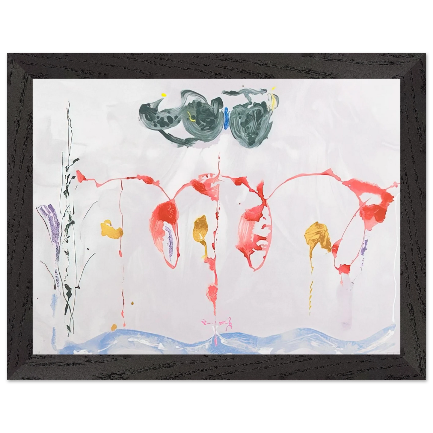 Helen Frankenthaler - Aerie - 2009 Wall art - 15x20 cm / 6x8 inches - Premium Wooden Framed Poster With Fine Art Paper-canvas - White frame