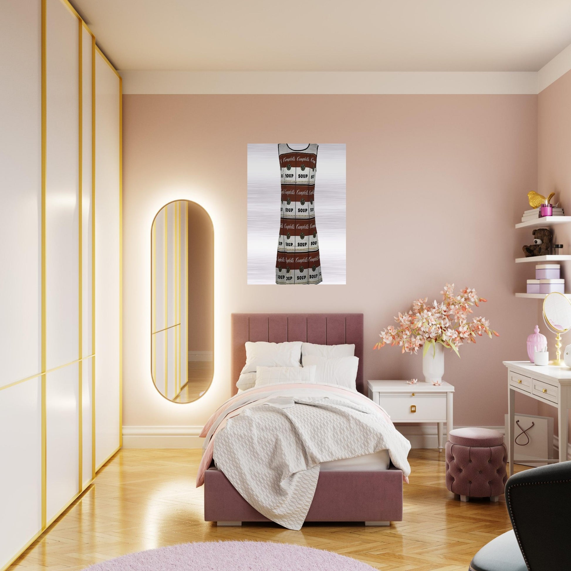 The Souper Dress - Andy Warhol Brushed Aluminum Print - 70x100 cm / 28x40 inches | Andy Warhol Aluminum Print | Andy Warhol Prints