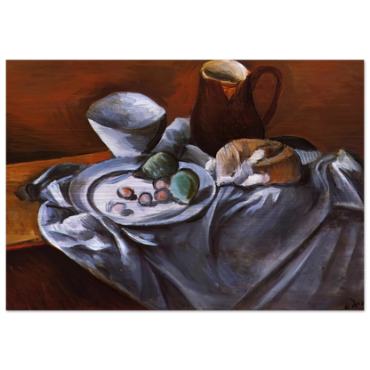 STILL LIFE WITH PEARS AND INDIAN BOWL - Andre Derain Brushed Aluminum Print - 70x100 cm / 28x40 inches | Andre Derain Aluminum Print | Andre Derain Prints