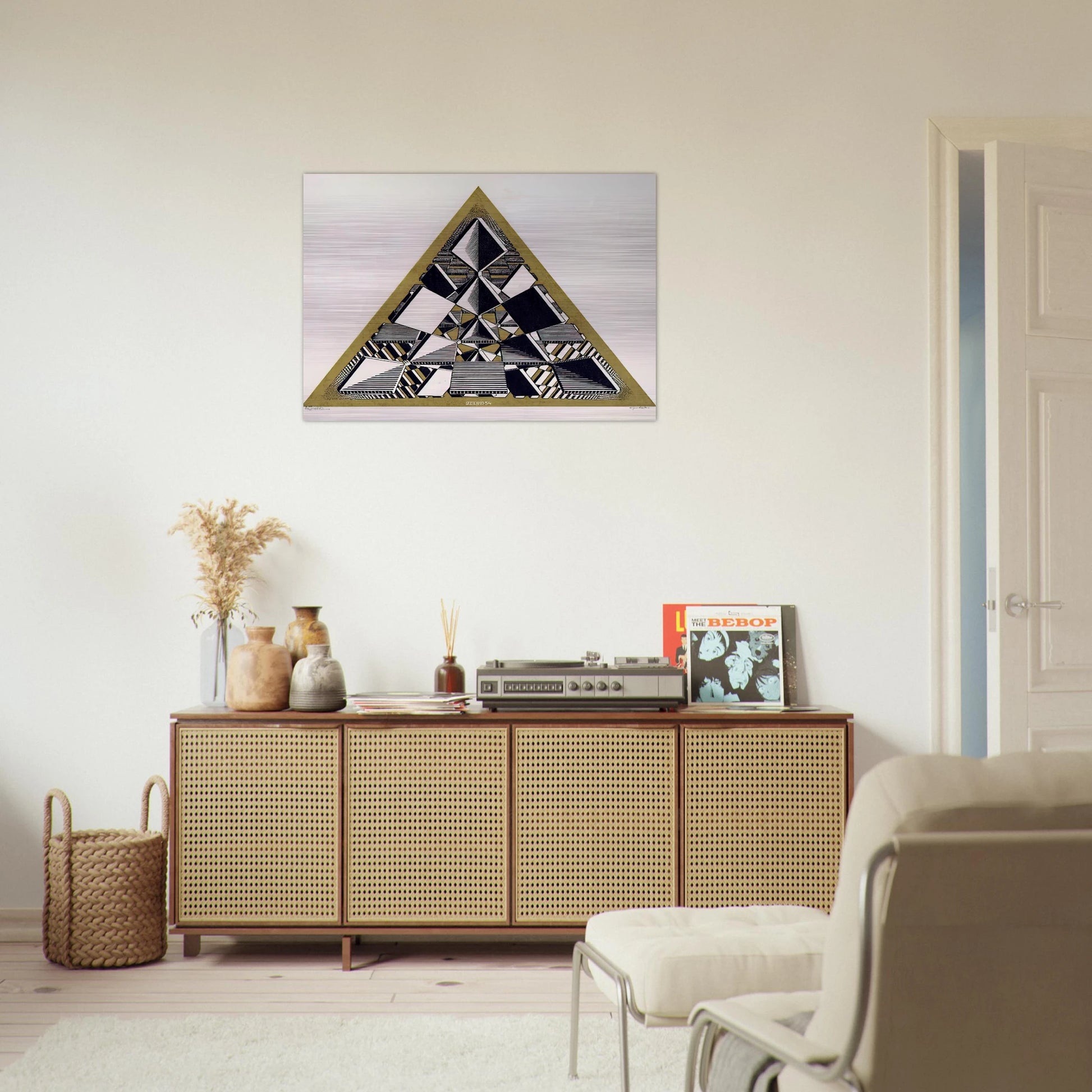 THREE INTERSECTING PLANES COLOUR - MC Escher Brushed Aluminum Print - 70x100 cm / 28x40 inches | MC Escher Aluminum Print | MC Escher Prints