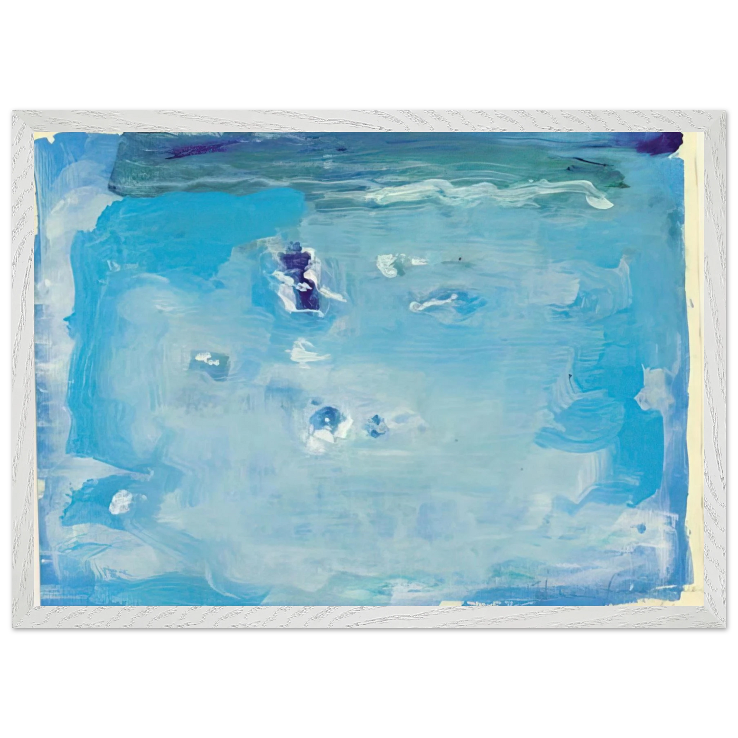 Helen Frankenthaler - Untitled - Color Field Painting, Lyrical Abstraction Wall art - 28x43  cm / XL (11x17 inches) - Premium Wooden Framed Poster With Fine Art Paper-canvas - Wood frame