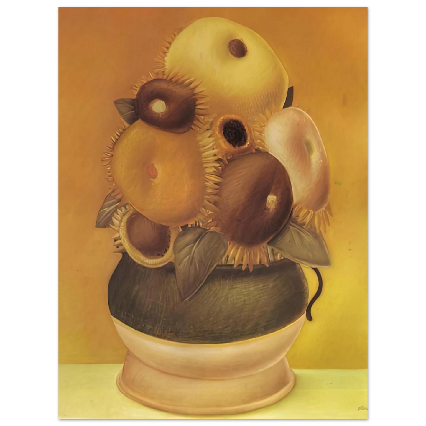 Fernando Botero - SUNFLOWERS  75x100 cm / 30x40inches Fine Art Poster