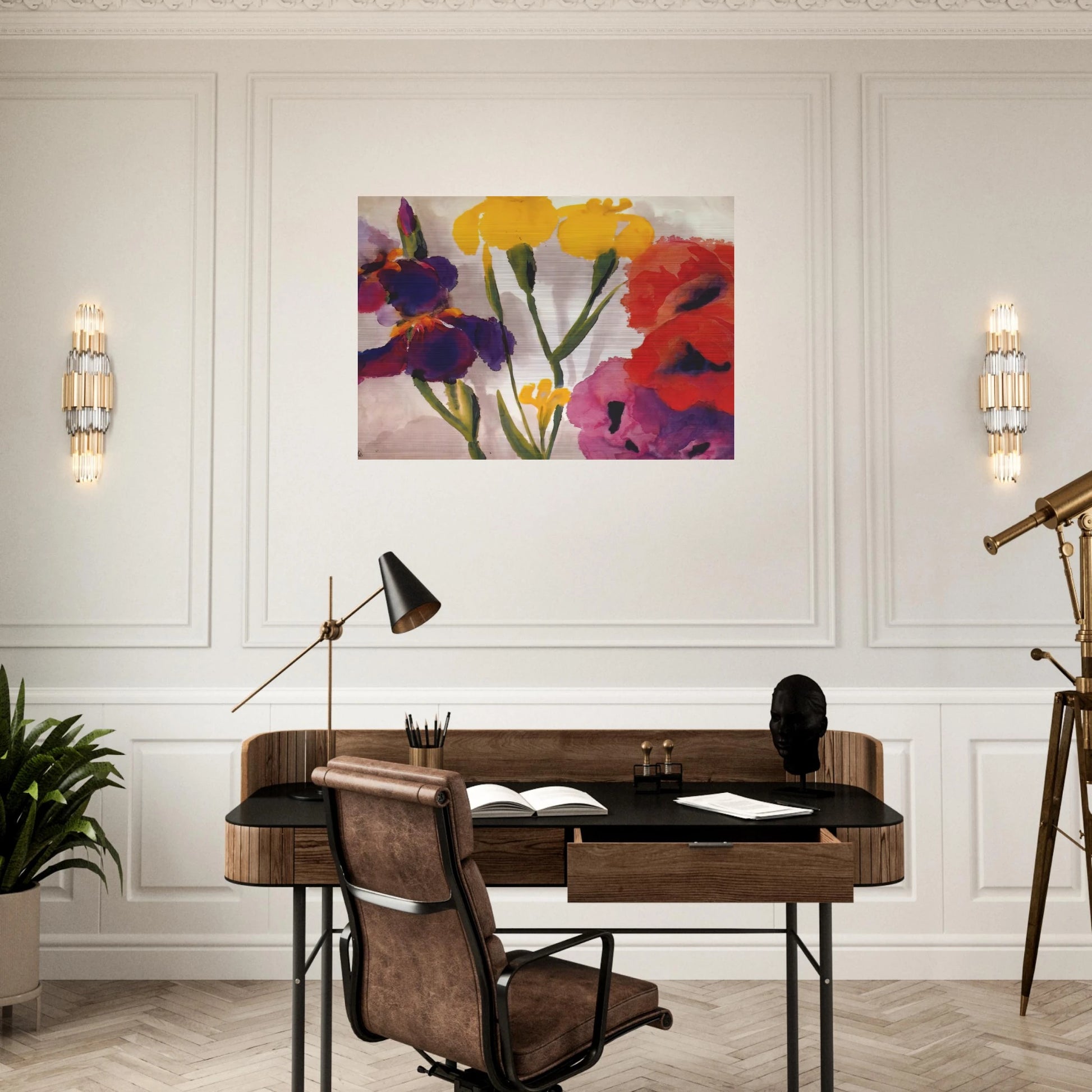 Irises and poppies - Emil Nolde Brushed Aluminum Print - 70x100 cm / 28x40 inches | Emil Nolde Aluminum Print | Emil Nolde Prints