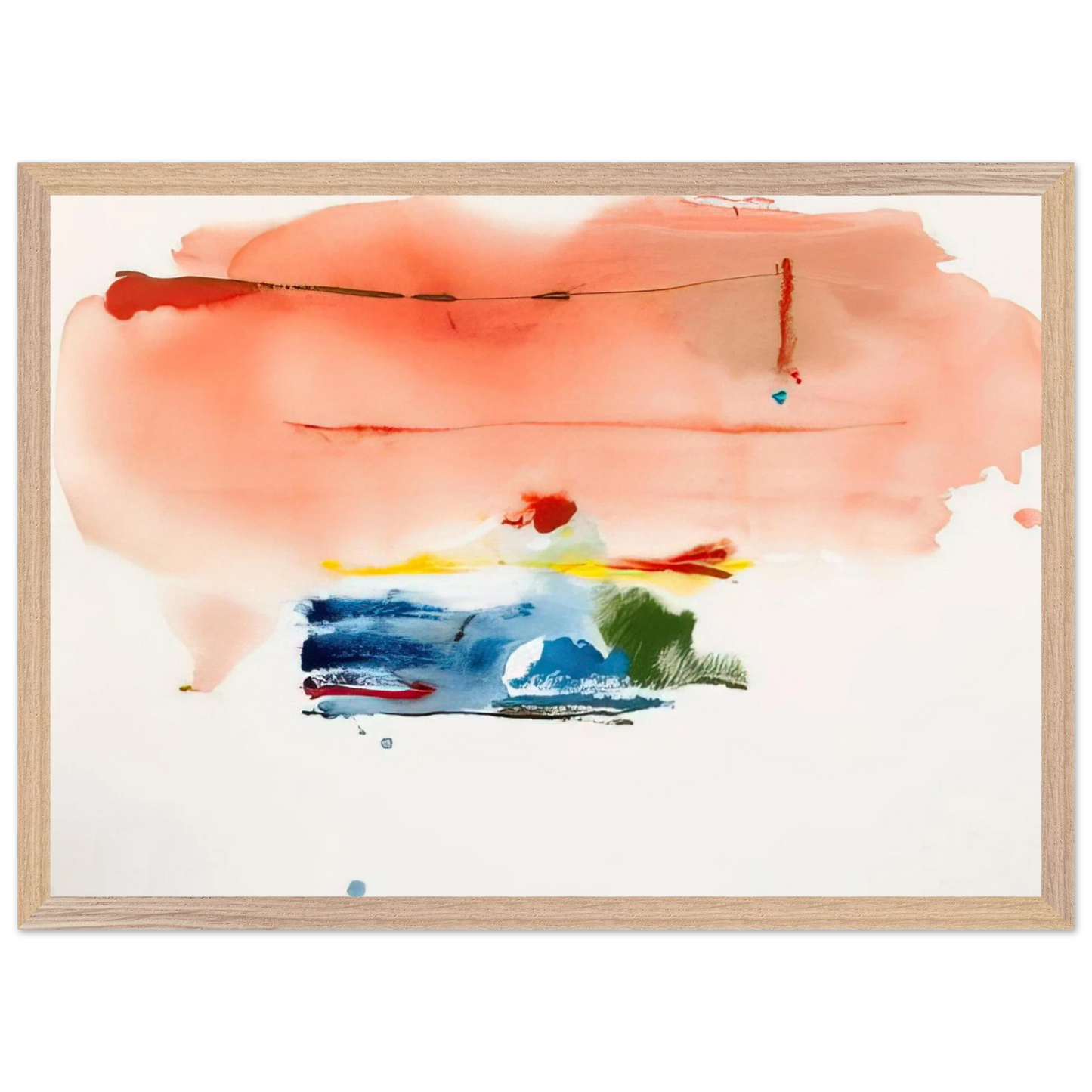 Helen Frankenthaler - Santa Fe II - 1986 Wall art - 15x20 cm / 6x8 inches - Premium Wooden Framed Poster With Fine Art Paper-canvas - Black frame