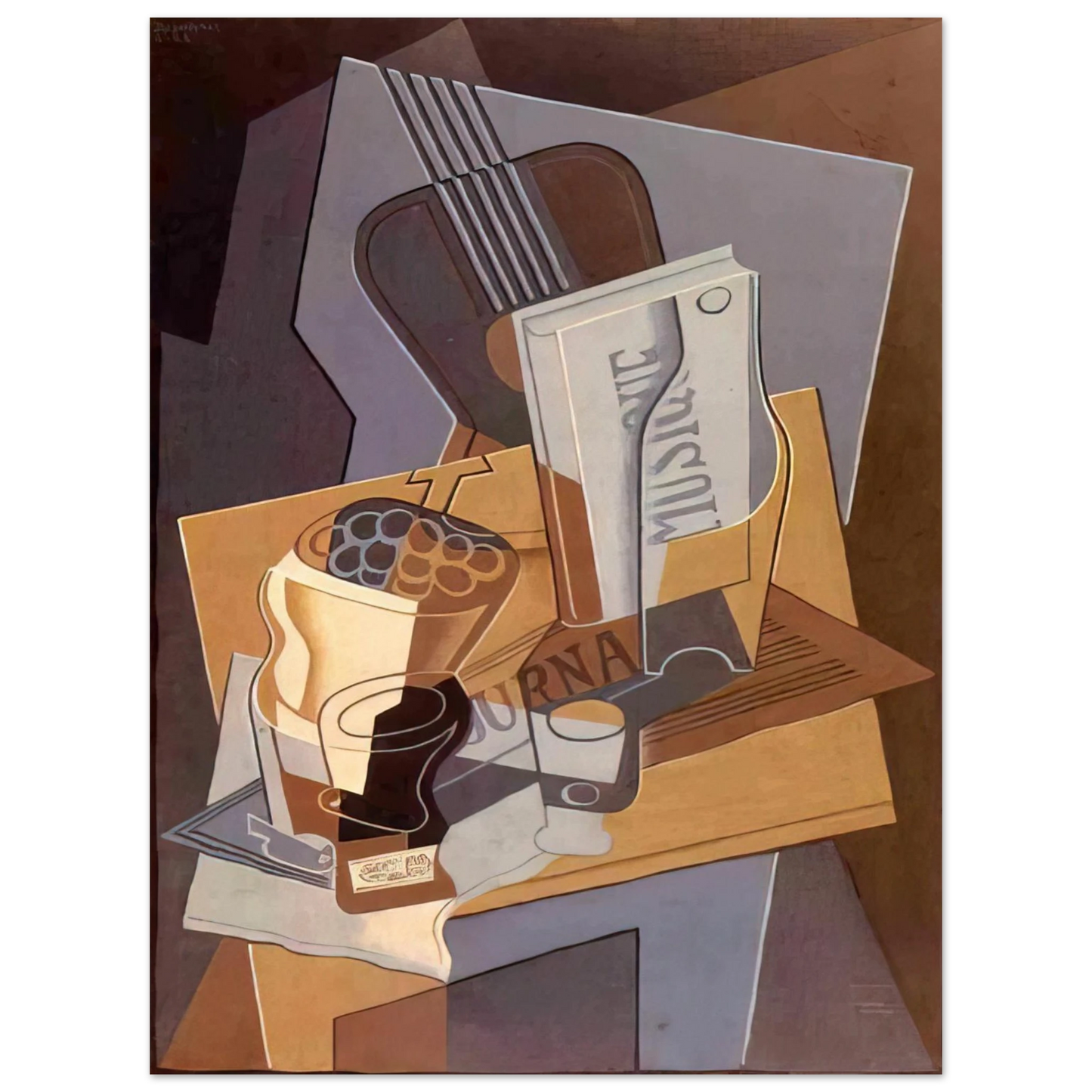 Juan Gris - THE BOOK OF MUSIC 1922  75x100 cm / 30x40inches Fine Art Poster