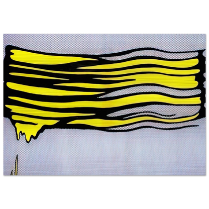 YELLOW BRUSHSTROKE II 1965 - Roy Lichtenstein Brushed Aluminum Print - 70x100 cm / 28x40 inches | Roy Lichtenstein Aluminum Print | Roy Lichtenstein Prints