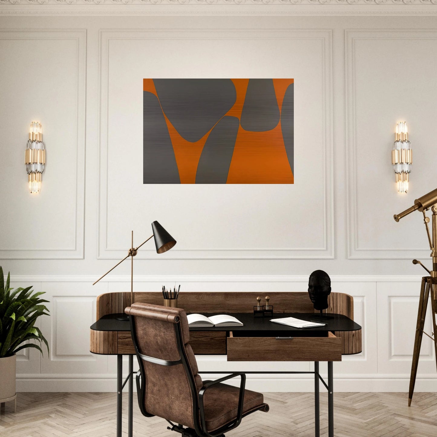Magical Space Forms - 1962 - Lorser Feitelson Brushed Aluminum Print - 70x100 cm / 28x40 inches | Lorser Feitelson Aluminum Print | Lorser Feitelson Prints