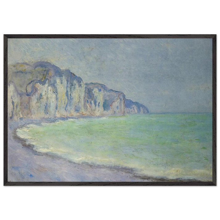 Cliff at Pourville 2 - claude monet 70x100 cm / 28x40 inches Framed Art Print – Black Wooden Frame