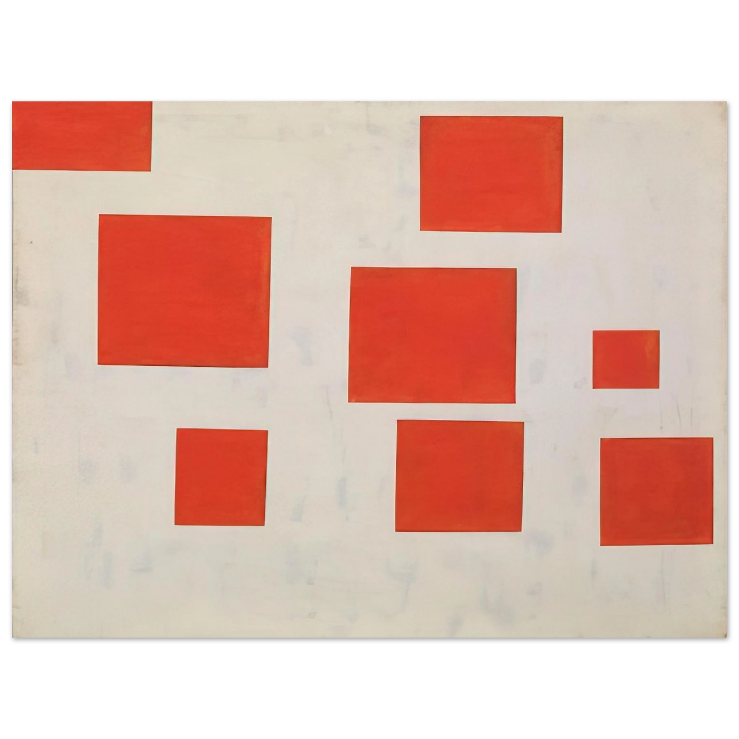 Blinky Palermo - Komposition mit 8 roten Rechtecken Composition with 8 Red Rectangles - 1964  75x100 cm / 30x40inches Fine Art Poster
