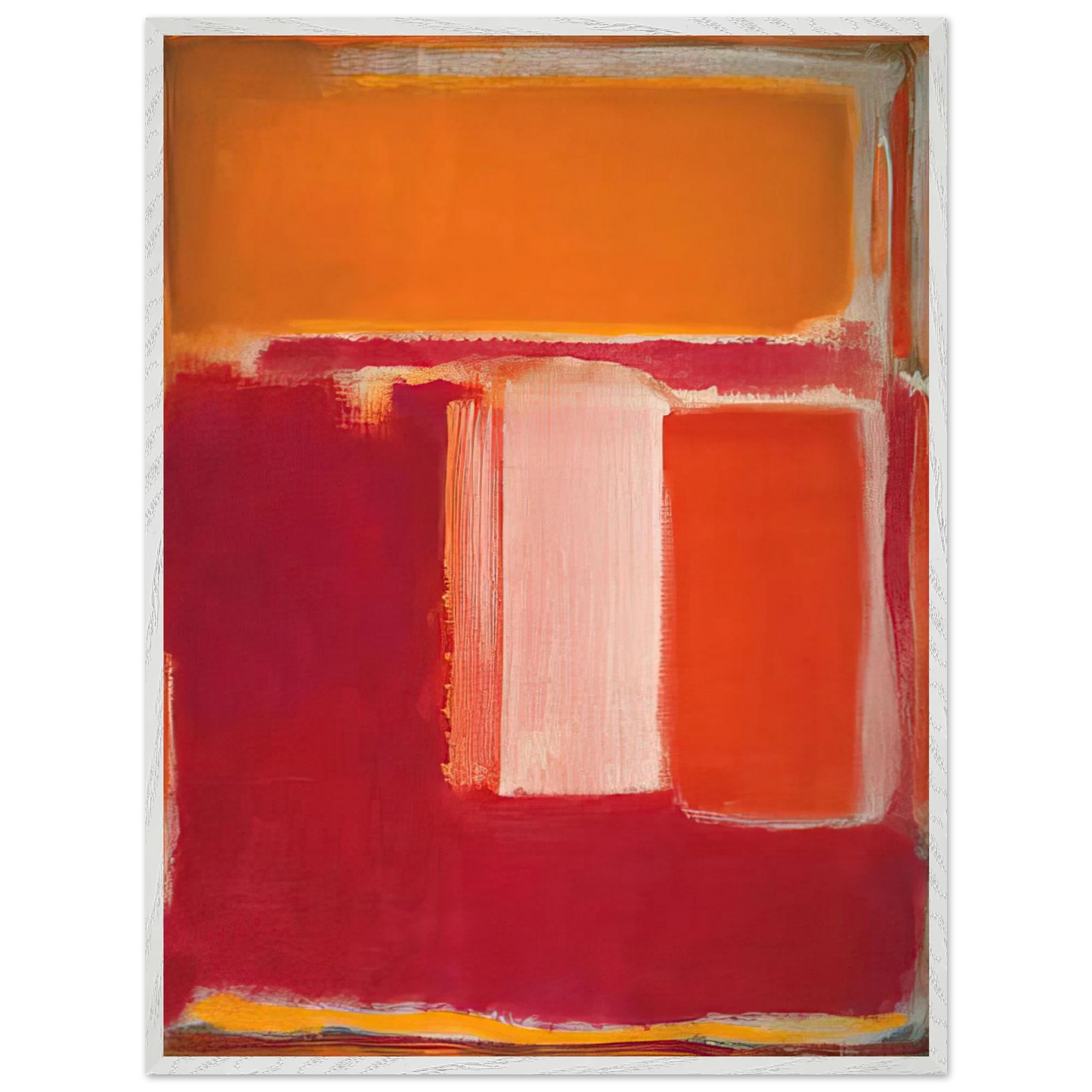 Mark Rothko - Yellow, Cherry, Orange - 1947 Wall Art - 21x29.7 cm / 8x12" - Premium Wooden Framed Poster With Fine Art Paper - White frame