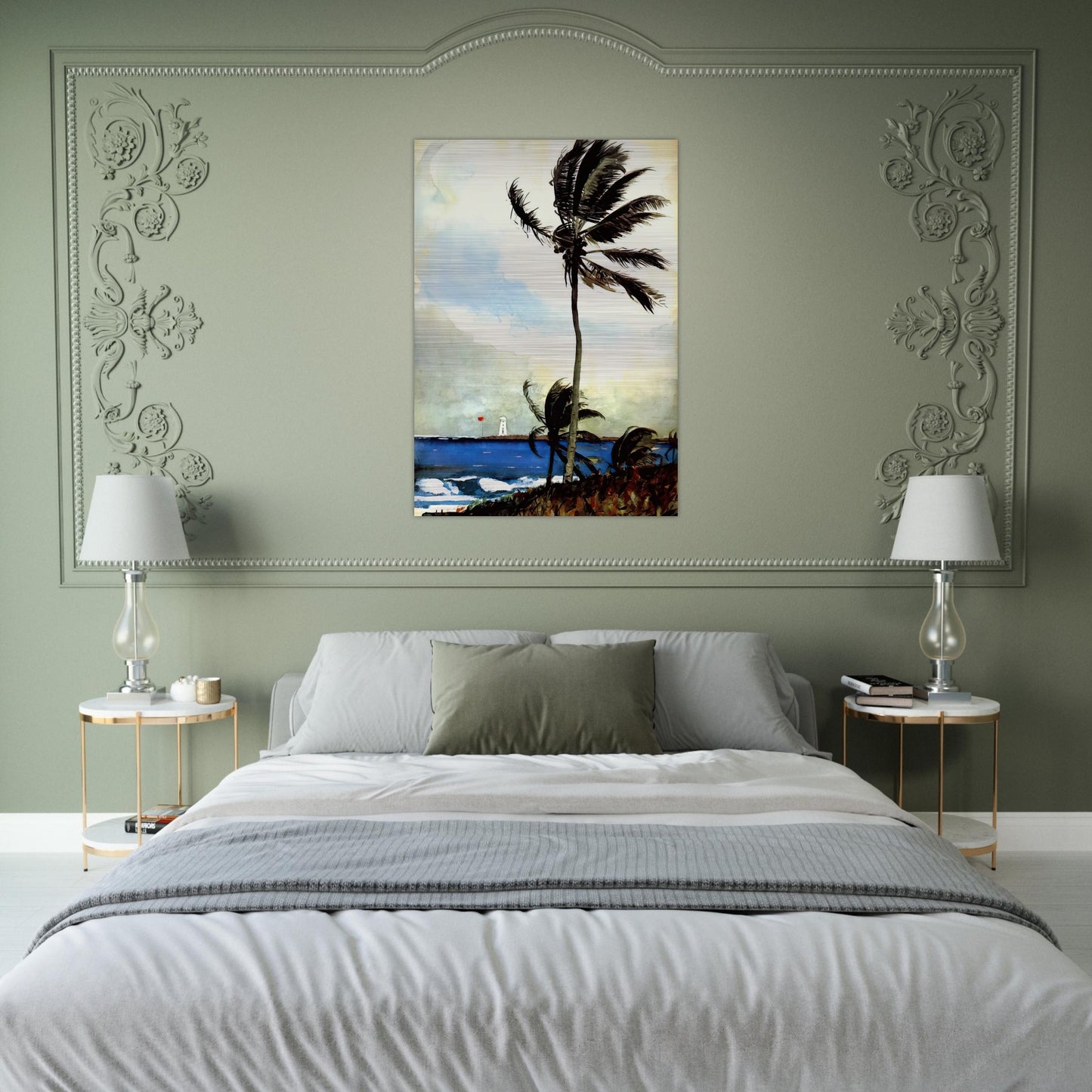 PALM TREE NASSAU - Winslow Homer Brushed Aluminum Print - 70x100 cm / 28x40 inches | Winslow Homer Aluminum Print | Winslow Homer Prints