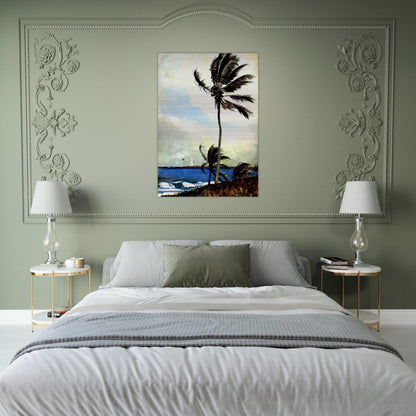 PALM TREE NASSAU - Winslow Homer Brushed Aluminum Print - 70x100 cm / 28x40 inches | Winslow Homer Aluminum Print | Winslow Homer Prints