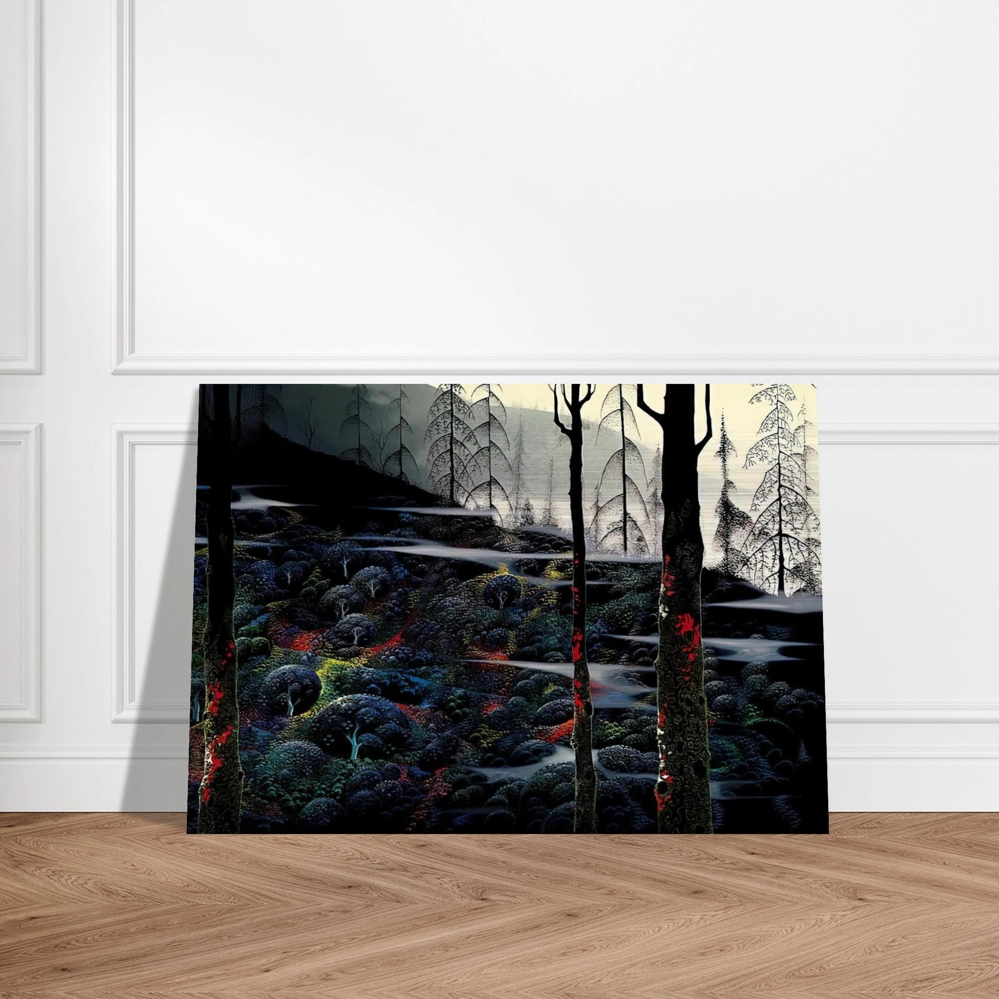 Dawn's First Light - Eyvind Earle Brushed Aluminum Print - 70x100 cm / 28x40 inches | Eyvind Earle Aluminum Print | Eyvind Earle Prints