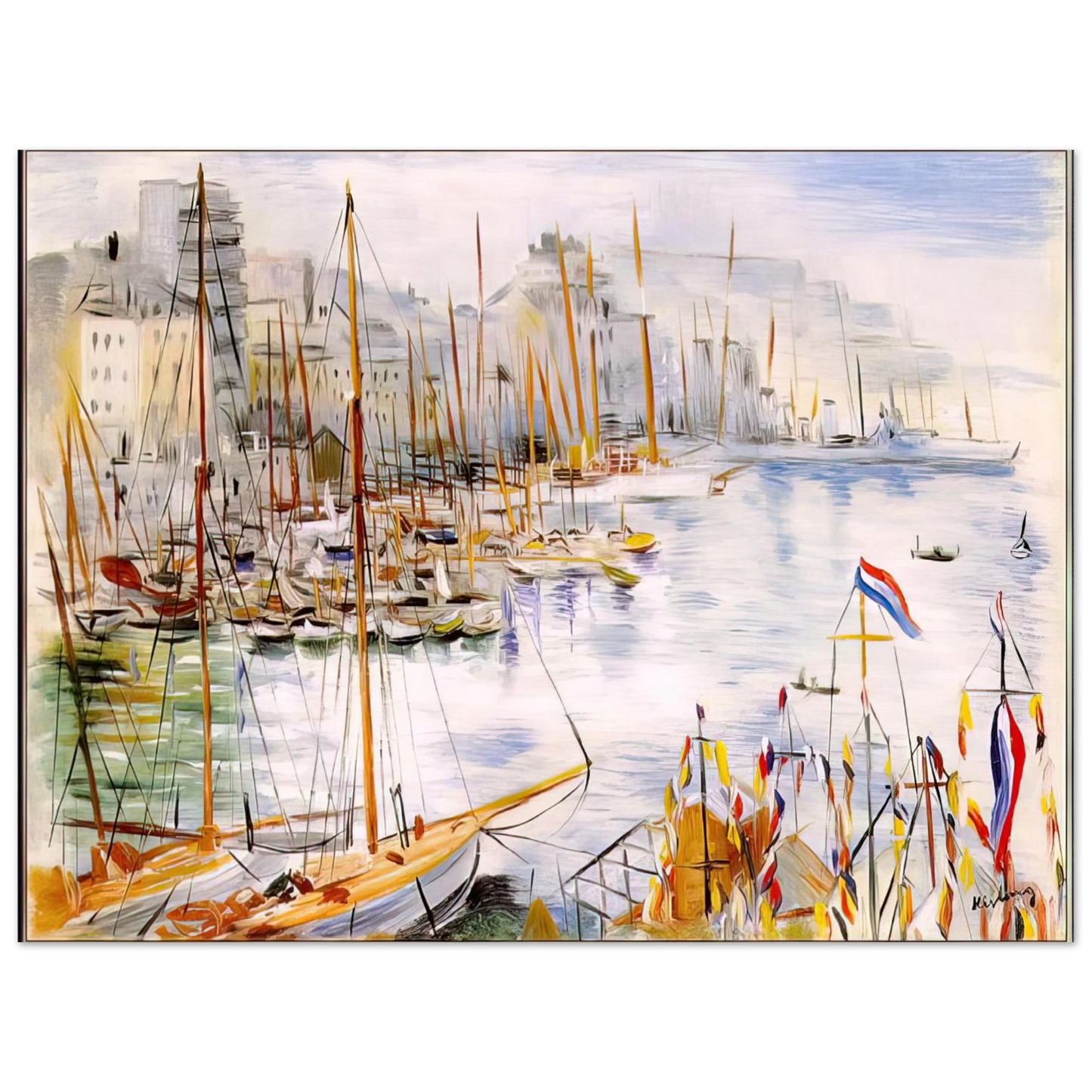 Moise Kisling - MARSEILLE PORT  75x100 cm / 30x40inches Fine Art Poster