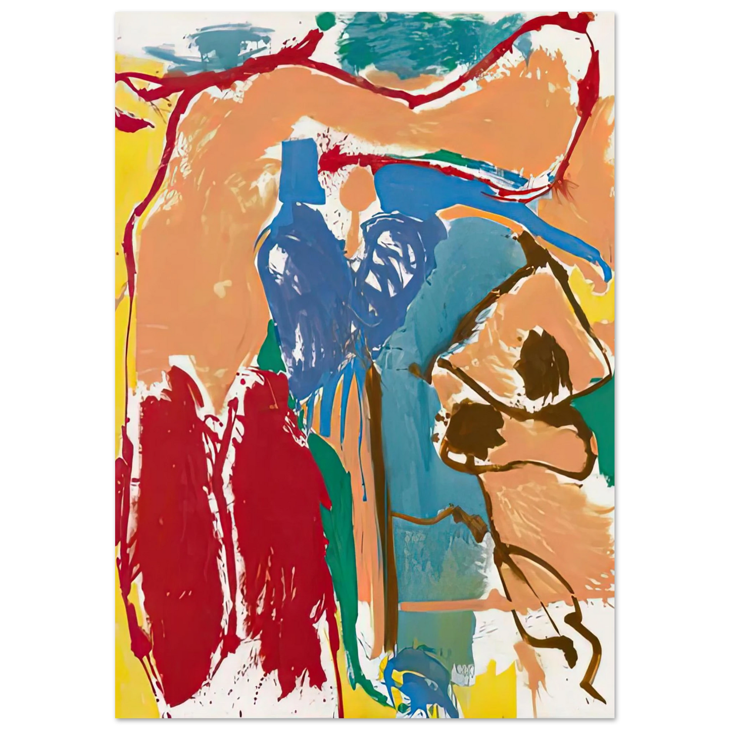 Helen Frankenthaler - Mediterranean Thoughts, 1960- Wall Art - 60x80 cm / 24x32 inches - Premium Wooden Framed Poster With Fine Art Paper-canvas - Wood frame