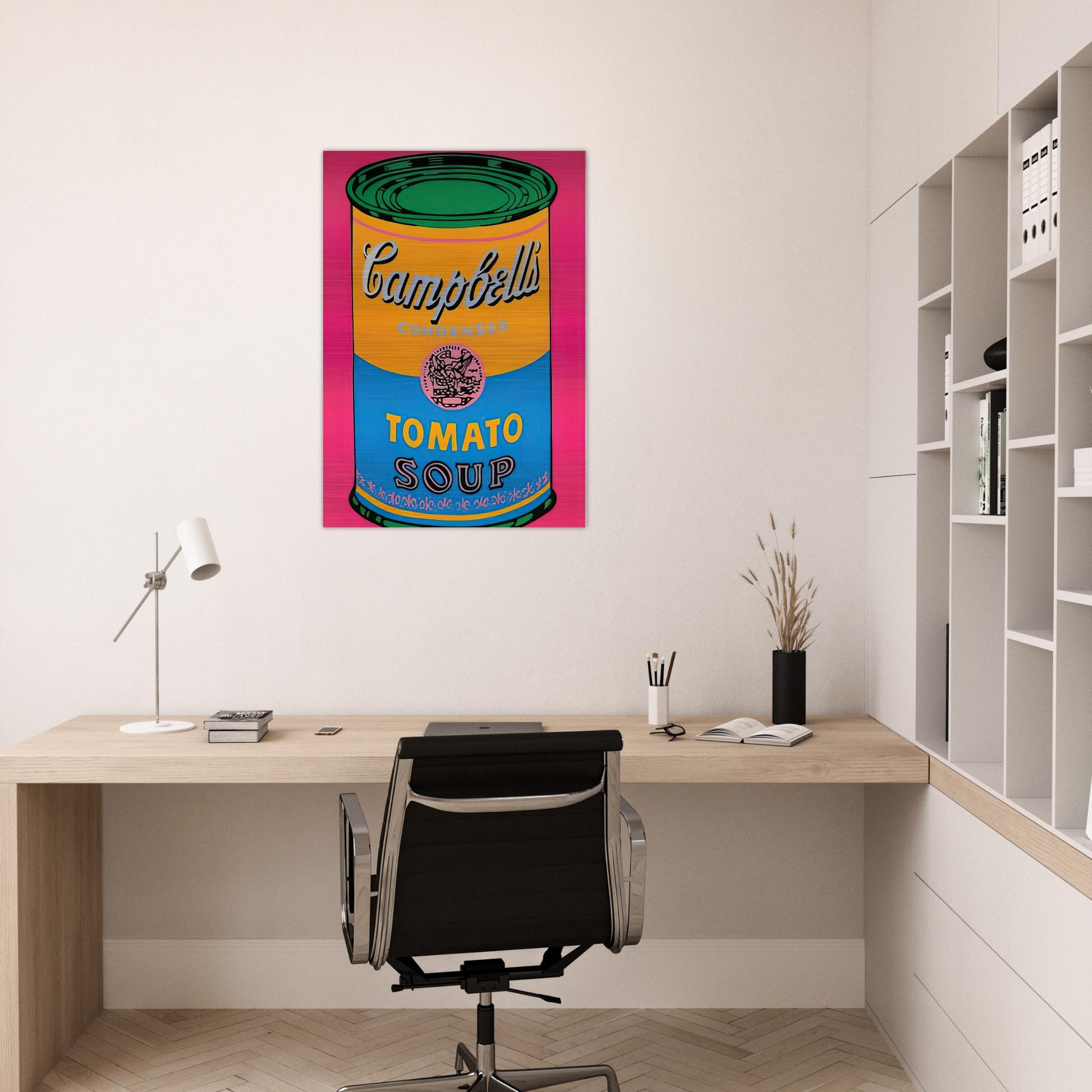 Campbell's Soup Can  - Andy Warhol Brushed Aluminum Print - 70x100 cm / 28x40 inches | Andy Warhol Aluminum Print | Andy Warhol Prints