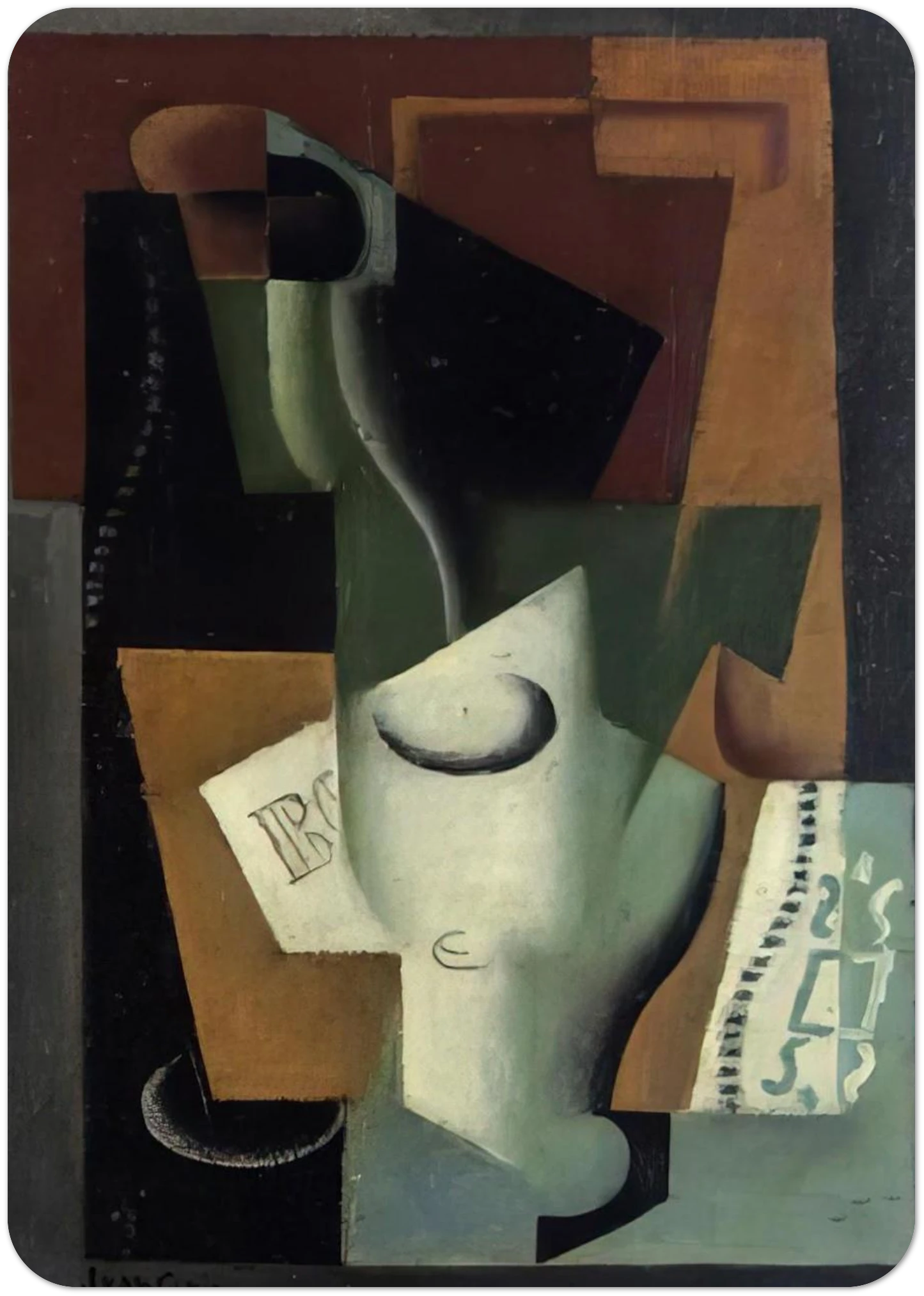 GLASS AND BOTTLE By Juan Gris Pack of 10 Post Cards | Juan Gris Post Cards | A6 (10.5 x 14.8 cm) - 4.1 x 5.8 inches