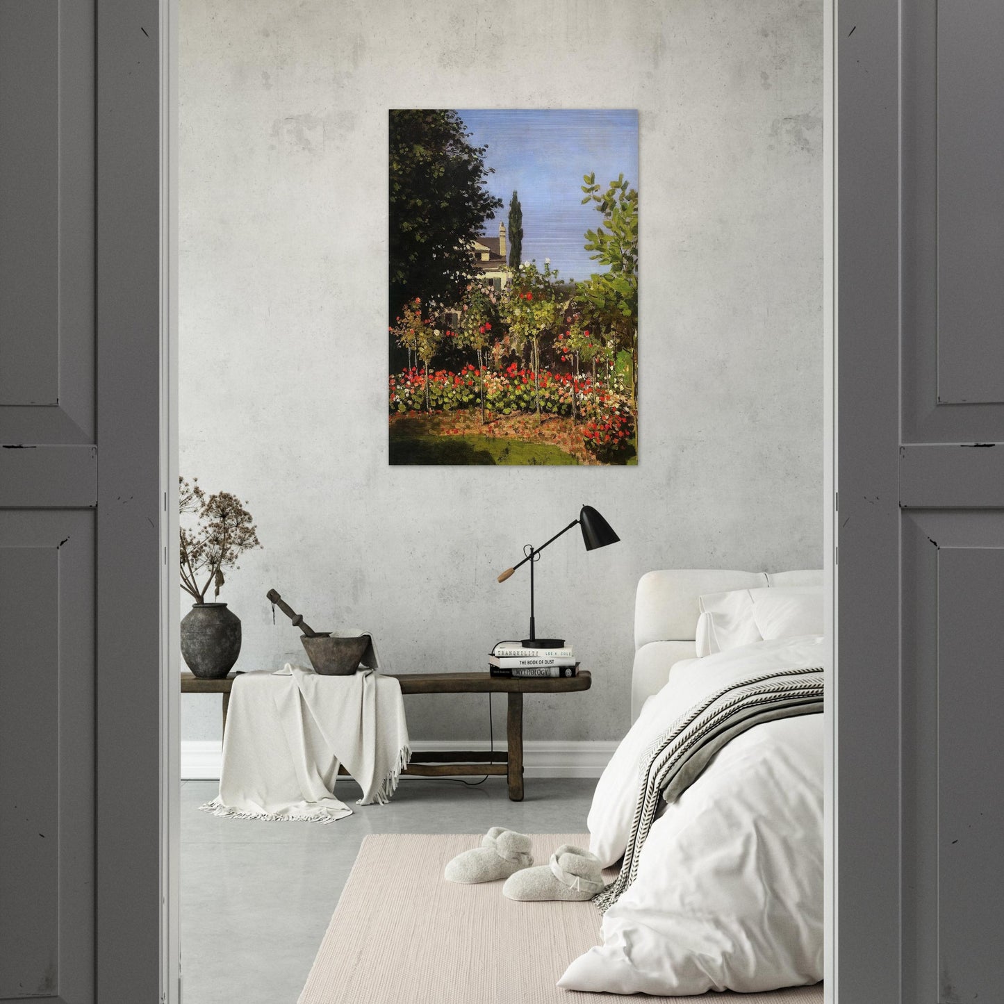 Garden in Bloom at Sainte-Addresse - claude monet Brushed Aluminum Print - 70x100 cm / 28x40 inches | claude monet Aluminum Print | claude monet Prints