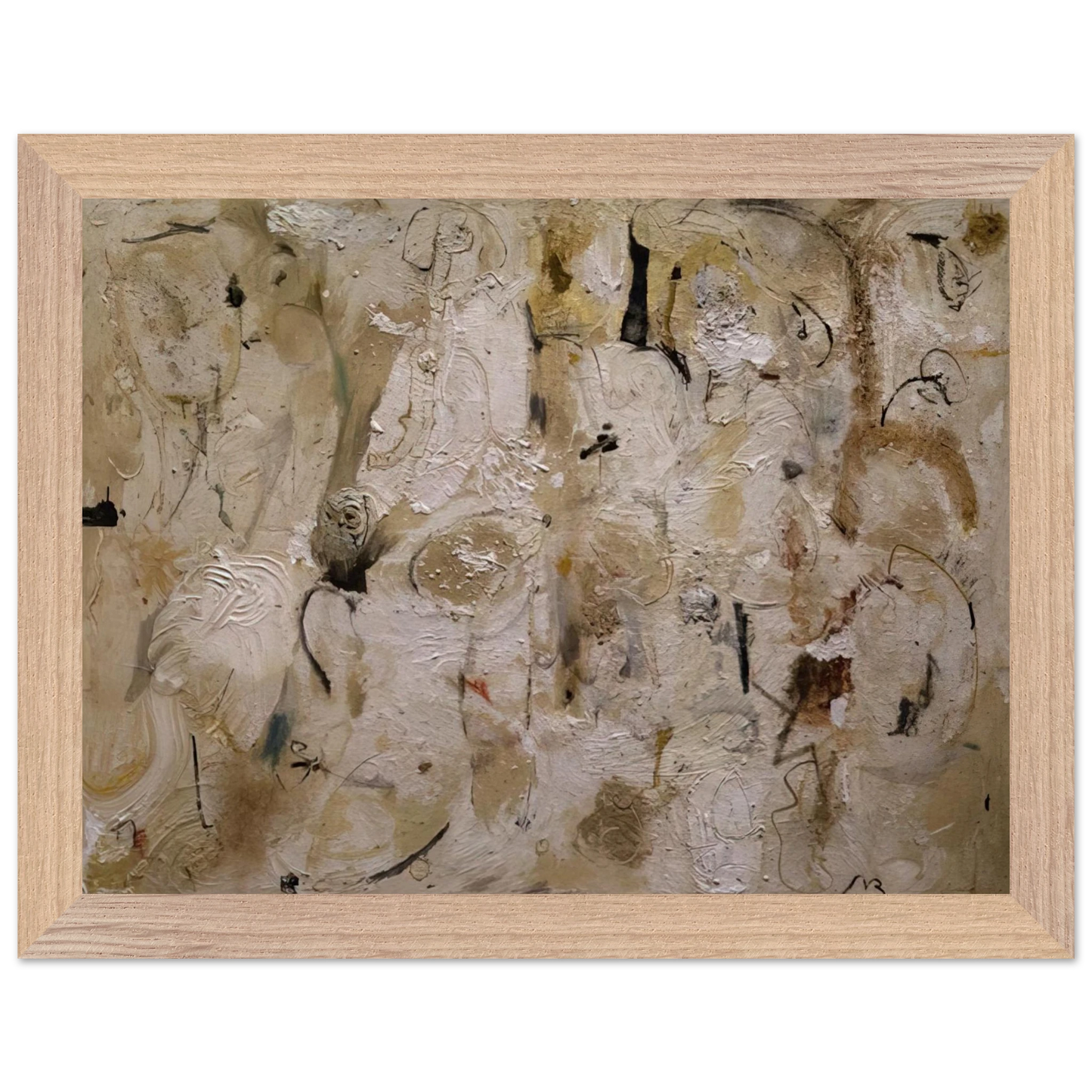 Helen Frankenthaler - Painted on 21st Street - 1951 Wall art - 28x43  cm / XL (11x17 inches) - Premium Wooden Framed Poster With Fine Art Paper-canvas - White frame