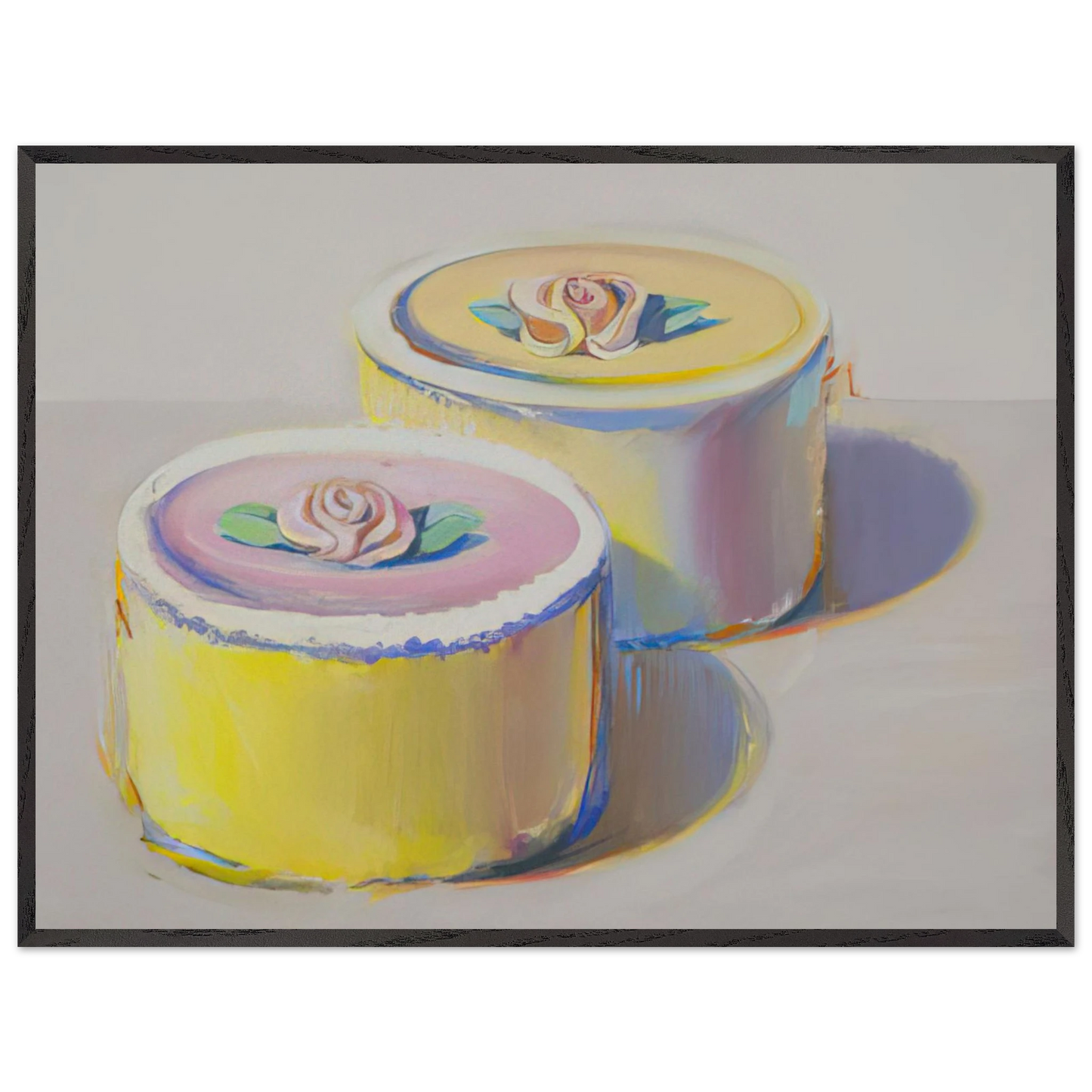 Wayne Thiebaud - Rosebud Cakes - 1995 Wall Art - 30x40 cm / 12x16 inches - Fine Art Poster - -