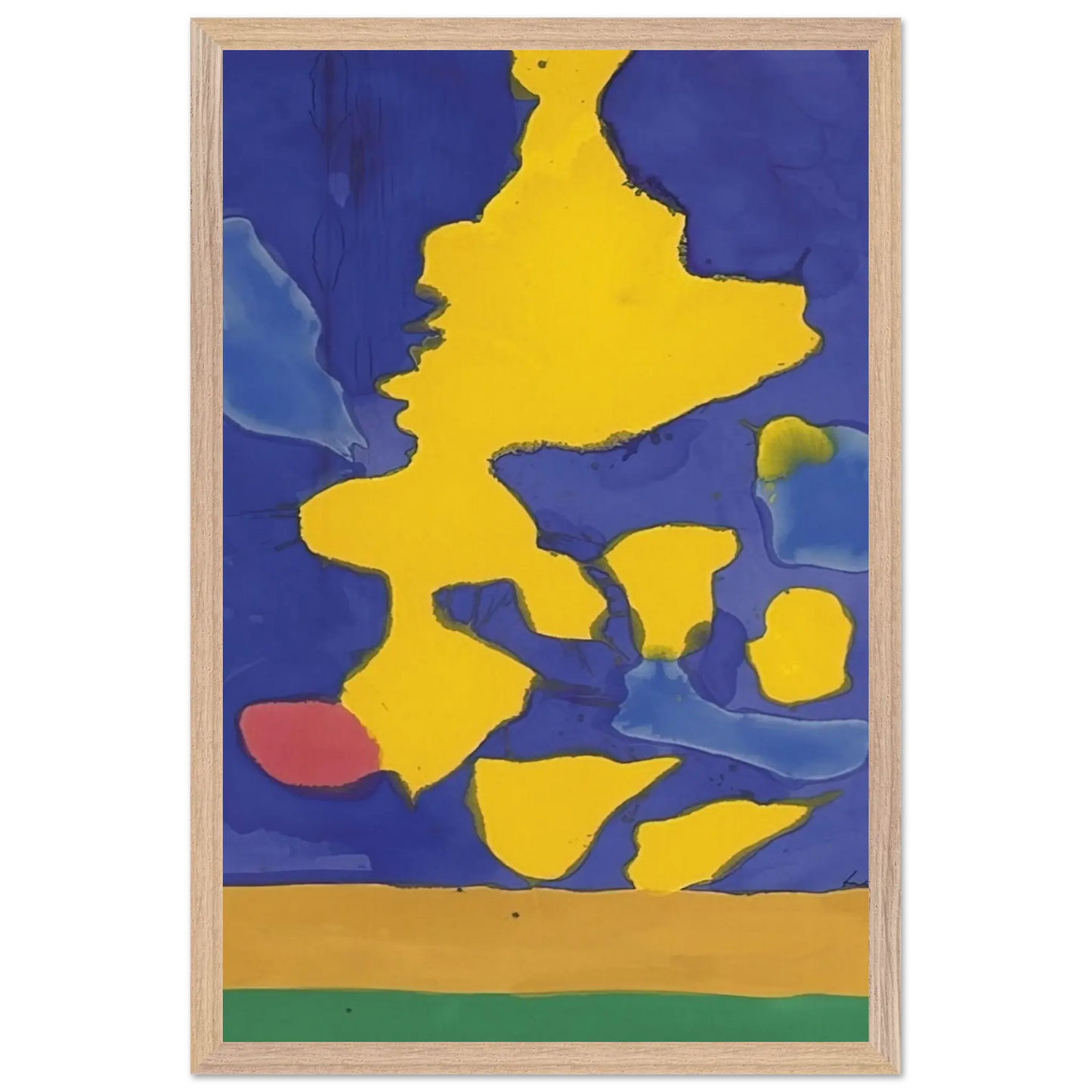 Helen Frankenthaler - Saturn Revisited - 1964 Wall art - 40x50 cm / 16x20 Inches - Premium Wooden Framed Poster With Fine Art Paper - White frame