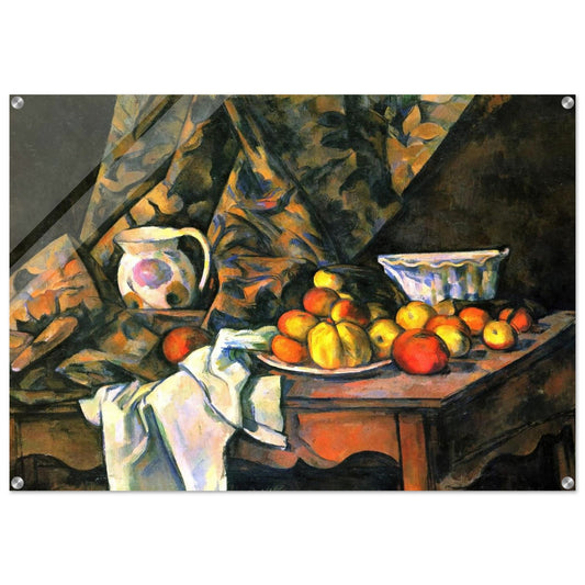 Still Life with Flower Holder - Paul Cézanne Acrylic Print - 70x100 cm / 28x40″ inches | Paul Cézanne Wall Art | Paul Cézanne Prints