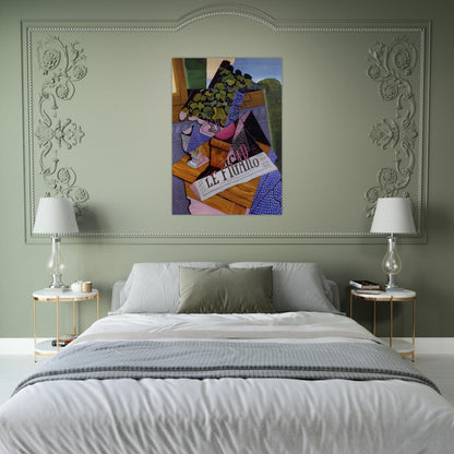 A POT OF GERANIUMS 1915 - Juan Gris Brushed Aluminum Print - 70x100 cm / 28x40 inches | Juan Gris Aluminum Print | Juan Gris Prints