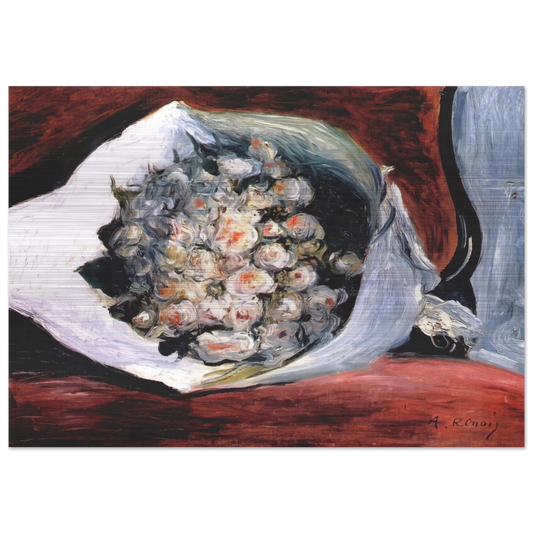 Bouquet in a theater box - Pierre-Auguste Renoir Brushed Aluminum Print - 70x100 cm / 28x40 inches | Pierre-Auguste Renoir Aluminum Print | Pierre-Auguste Renoir Prints