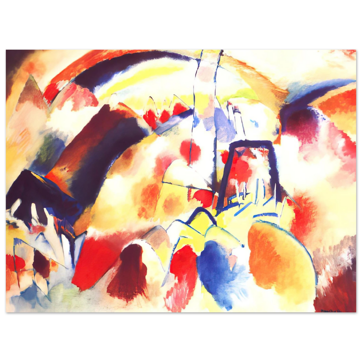 Wassily Kandinsky - LANDSCAPE WITH RED SPOTS 1913  75x100 cm / 30x40inches Fine Art Poster