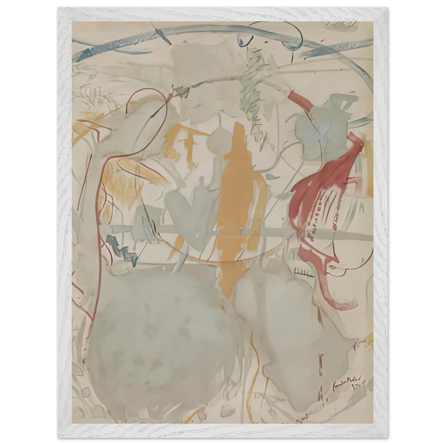 Helen Frankenthaler - Seven Types of Ambiguity, 1957- Wall Art - 60x80 cm / 24x32 inches - Premium Wooden Framed Poster With Fine Art Paper-canvas - White frame
