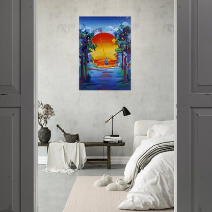 BETTER WORLD 1993 - Peter Max Brushed Aluminum Print - 70x100 cm / 28x40 inches | Peter Max Aluminum Print | Peter Max Prints