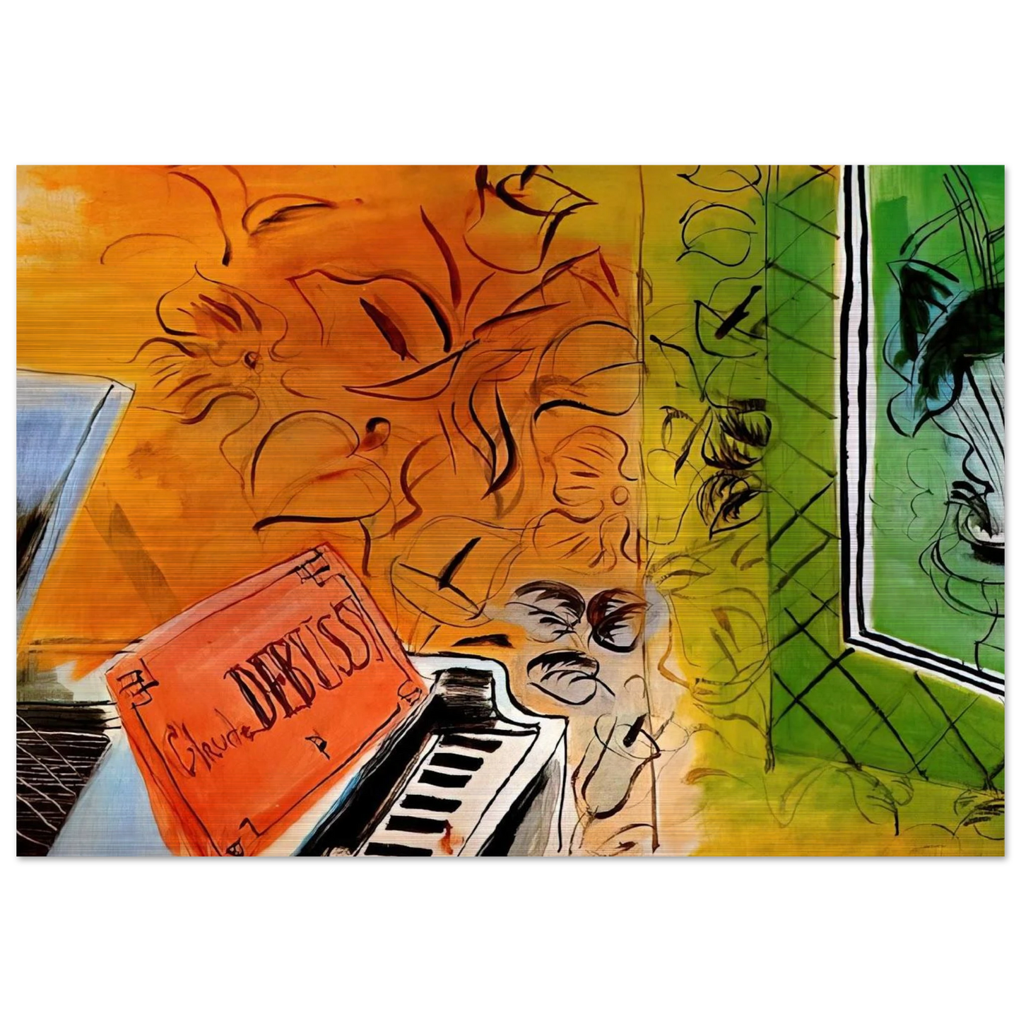 HOMAGE TO CLAUDE DEBUSSY 1952 - Raoul Dufy Brushed Aluminum Print - 70x100 cm / 28x40 inches | Raoul Dufy Aluminum Print | Raoul Dufy Prints