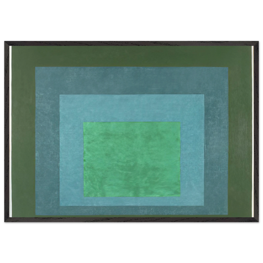 STUDY FOR HOMAGE TO THE SQUARE TERRASSED FOLIAGE 1960 - Josef Albers 70x100 cm / 28x40 inches Framed Art Print – Black Wooden Frame