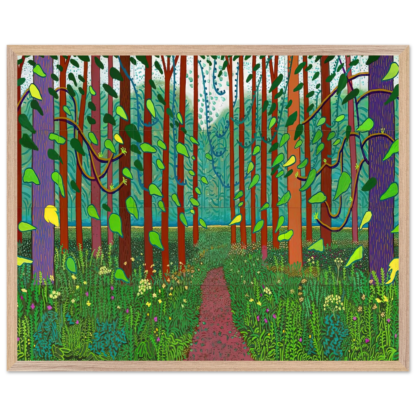 David Hockney - David Hockney Wall art - A1 (59.4 x 84.1  cm) - Premium Wooden Framed Poster With Fine Art Paper-canvas - White frame