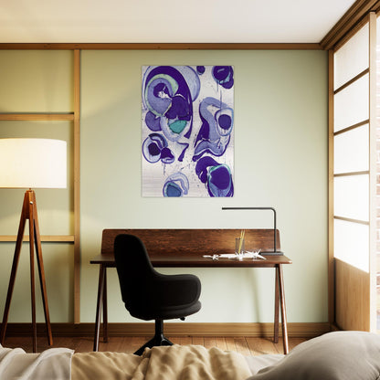 Blue - Sam Francis Brushed Aluminum Print - 70x100 cm / 28x40 inches | Sam Francis Aluminum Print | Sam Francis Prints